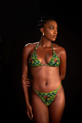 Cameroon Flag Triangle Bikini Set - Green